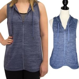 Active Life Blue Zip-up Vest With Hood Women's Size Medium NWT